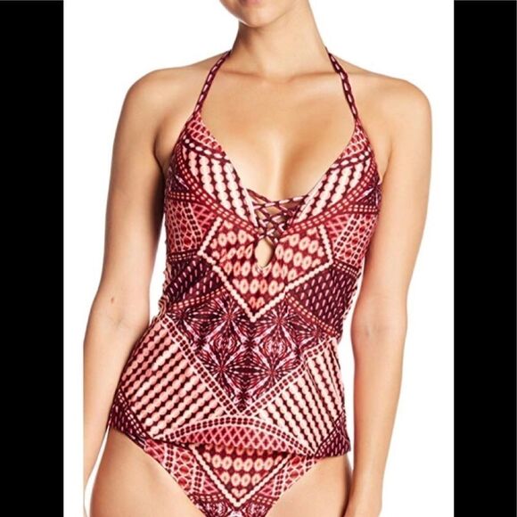 Kenneth Cole push up burgundy tankini set. NWT - Picture 4 of 11